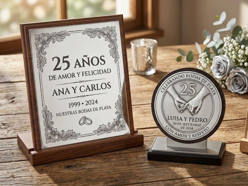 Placas para bodas de plata en Valencia